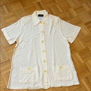 Ange Paris  Cream Short Sleeve Shirt NWOT